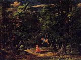 Martin Johnson Heade Canvas Paintings - The Swing, Children in the Woods